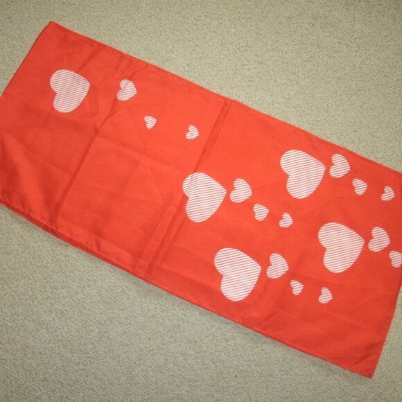 Heart Patterned Red Scarf - Picture 1 of 5